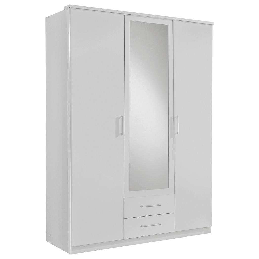 MID.YOU ŠATNÍ SKŘÍŇ SE ZRCADLEM, bílá, 135/199,5/58 cm
