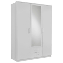 MID.YOU ŠATNÍ SKŘÍŇ SE ZRCADLEM, bílá, 135/199,5/58 cm