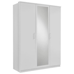 MID.YOU ŠATNÍ SKŘÍŇ SE ZRCADLEM, bílá, 135/199/58 cm