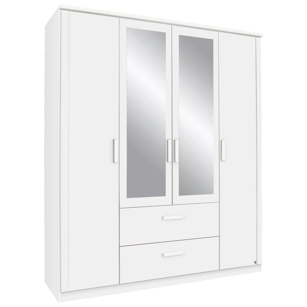 MID.YOU ŠATNÍ SKŘÍŇ SE ZRCADLEM, bílá, 181/212/58 cm