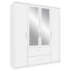MID.YOU ŠATNÍ SKŘÍŇ SE ZRCADLEM, bílá, 181/212/58 cm