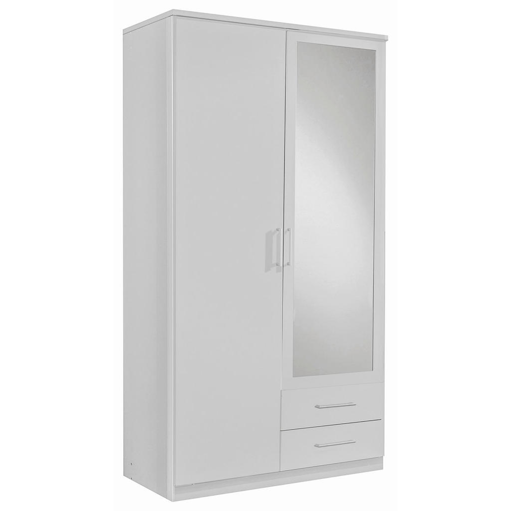 MID.YOU ŠATNÍ SKŘÍŇ SE ZRCADLEM, bílá, 90/199,5/58 cm
