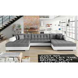 MID.YOU SEDACÍ SOUPRAVA, textil, šedá, bílá