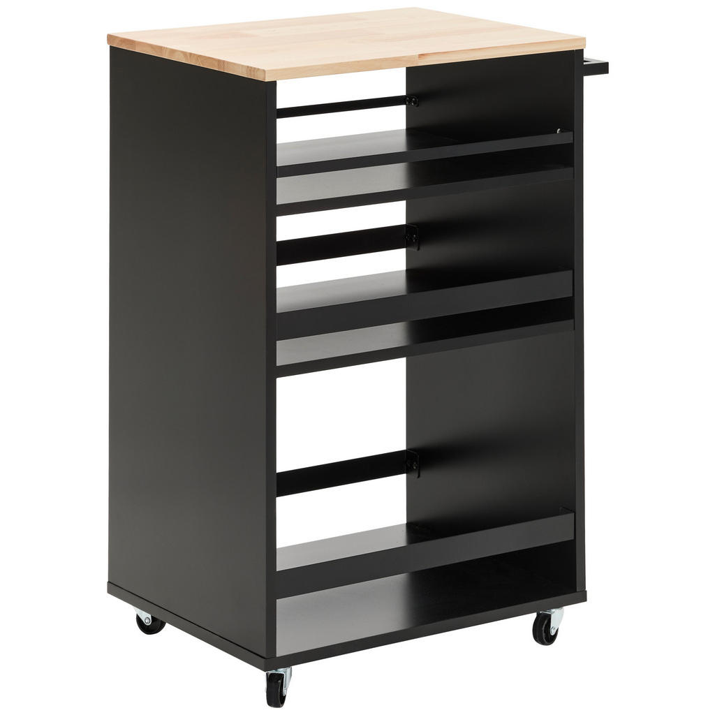 MID.YOU SERVÍROVACÍ VOZÍK, přírodní barvy, černá, 50/38/78 cm