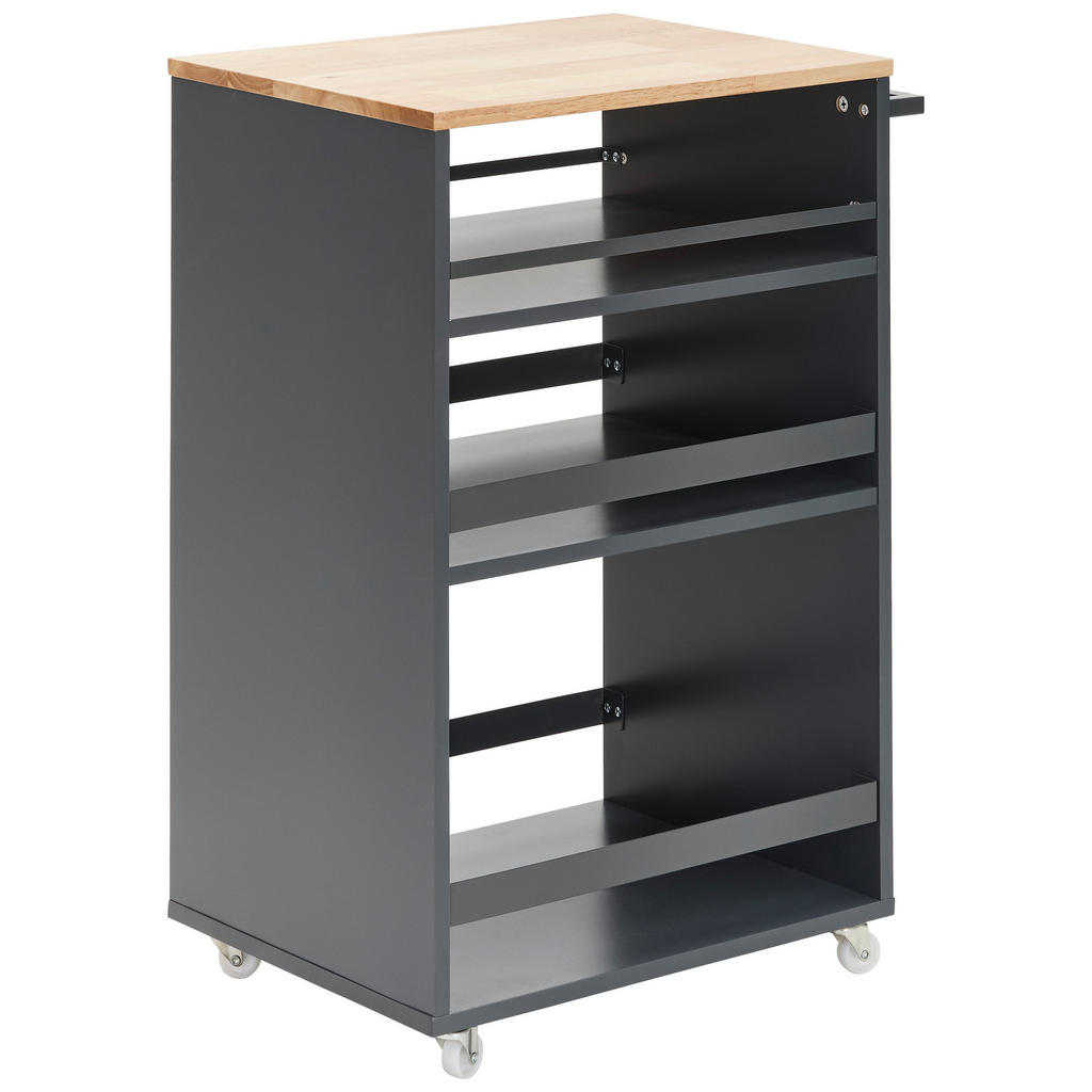 MID.YOU SERVÍROVACÍ VOZÍK, šedá, přírodní barvy, 50/38/78 cm