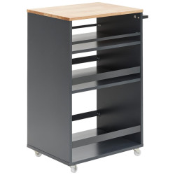 MID.YOU SERVÍROVACÍ VOZÍK, šedá, přírodní barvy, 50/38/78 cm