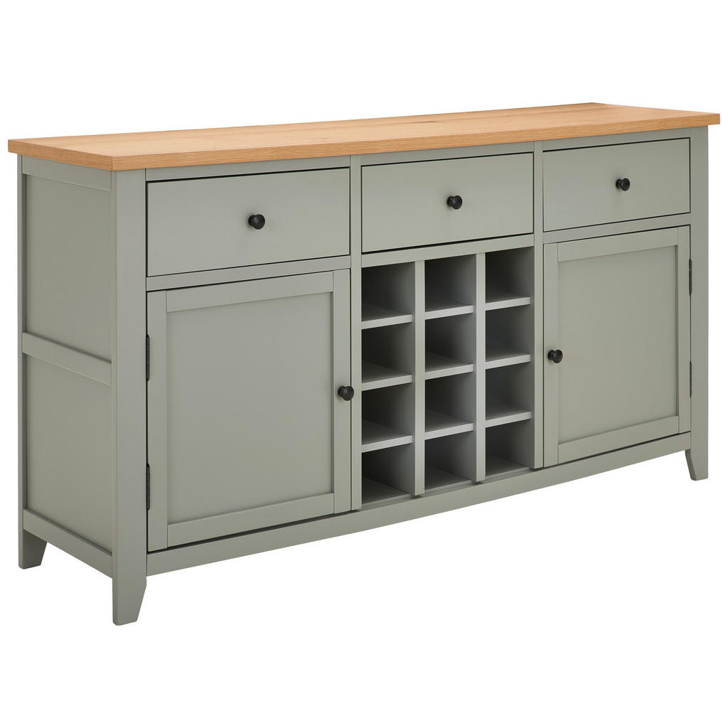 MID.YOU ŠIROKÁ KOMODA, dub, borovice, šedá, přírodní barvy, 160/85/43 cm