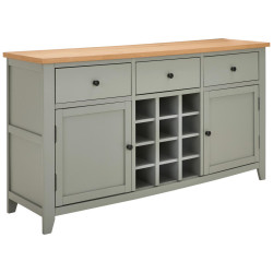 MID.YOU ŠIROKÁ KOMODA, dub, borovice, šedá, přírodní barvy, 160/85/43 cm