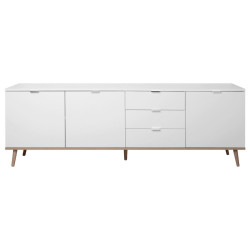 MID.YOU ŠIROKÁ KOMODA, bílá, Sonoma dub, 200/68/40 cm