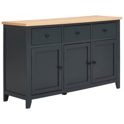 MID.YOU ŠIROKÁ KOMODA, dub, borovice, přírodní barvy, tmavě modrá, 139/83/42 cm