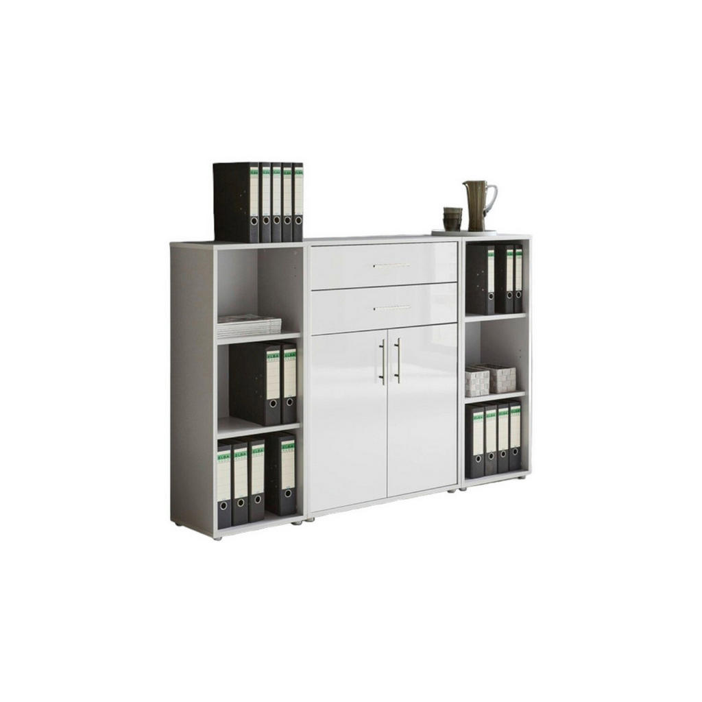 MID.YOU SKŘÍŇ NA ŠANONY, šedá, vysoce lesklá bílá, 172,6/113,6/33 cm