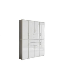 MID.YOU SKŘÍŇ NA ŠANONY, šedá, vysoce lesklá bílá, 172,6/227,2/33 cm