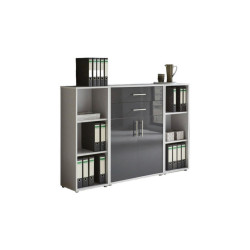 MID.YOU SKŘÍŇ NA ŠANONY, šedá, vysoce lesklá antracitová, 172,6/113,6/33 cm