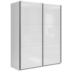 MID.YOU SKŘÍŇ S POSOUVACÍMI DVEŘMI, vysoce lesklá bílá, 153,5/195,5/60 cm