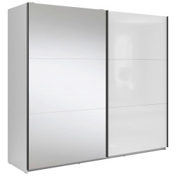 MID.YOU SKŘÍŇ S POSOUVACÍMI DVEŘMI, vysoce lesklá bílá, čiré, 220/195,5/60 cm