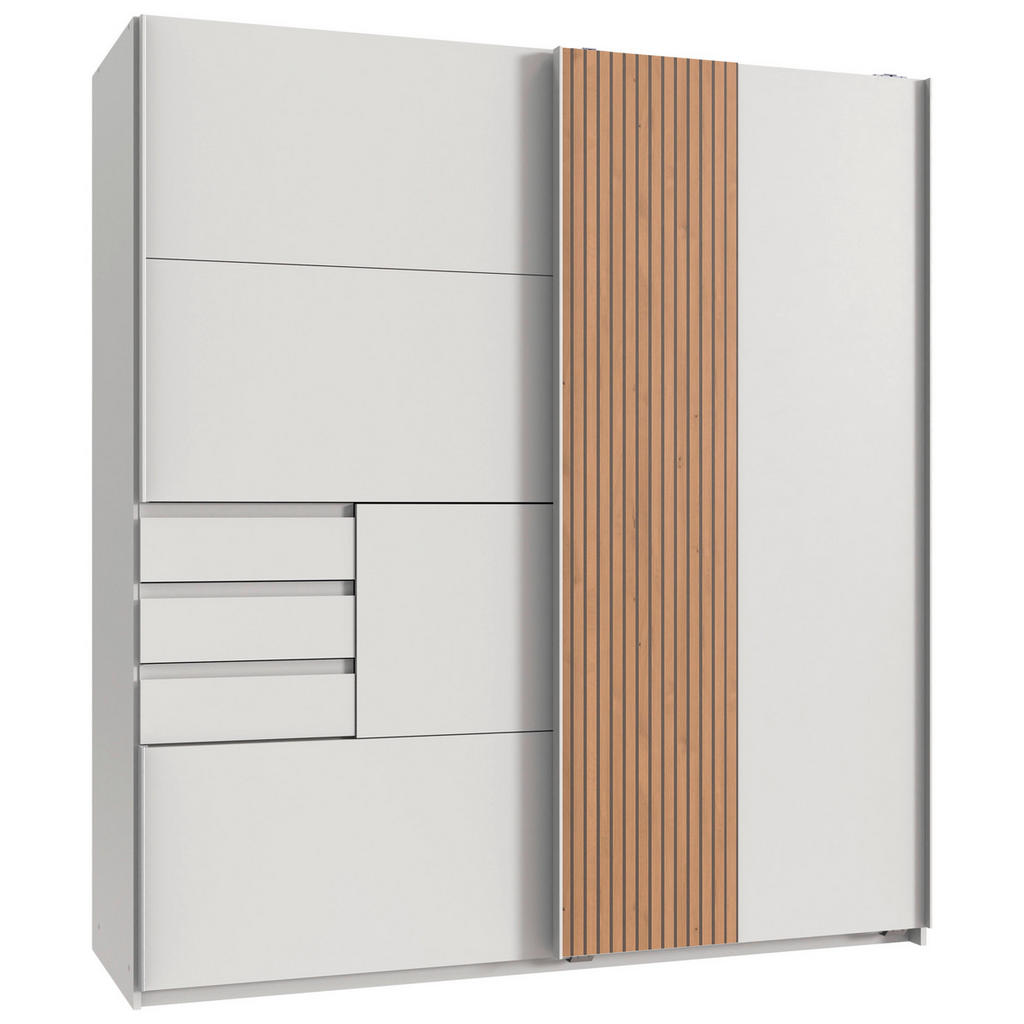 MID.YOU SKŘÍŇ S POSUVNÝMI DVEŘMI, bílá, dub artisan, 180/198/65 cm