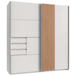 MID.YOU SKŘÍŇ S POSUVNÝMI DVEŘMI, bílá, dub artisan, 180/198/65 cm