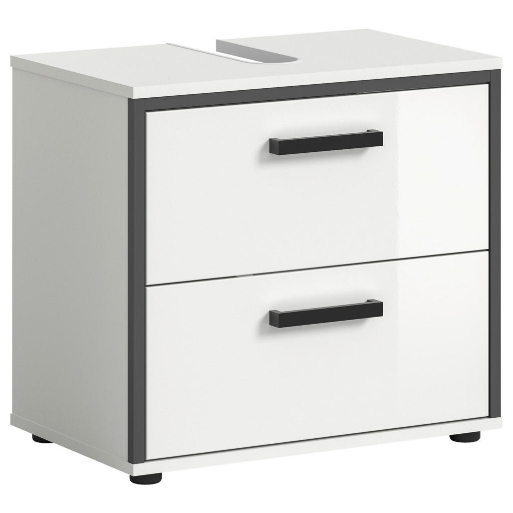 MID.YOU SKŘÍŇKA POD UMYVADLO, vysoce lesklá bílá, vysoce lesklá bílá, 60/55/37 cm