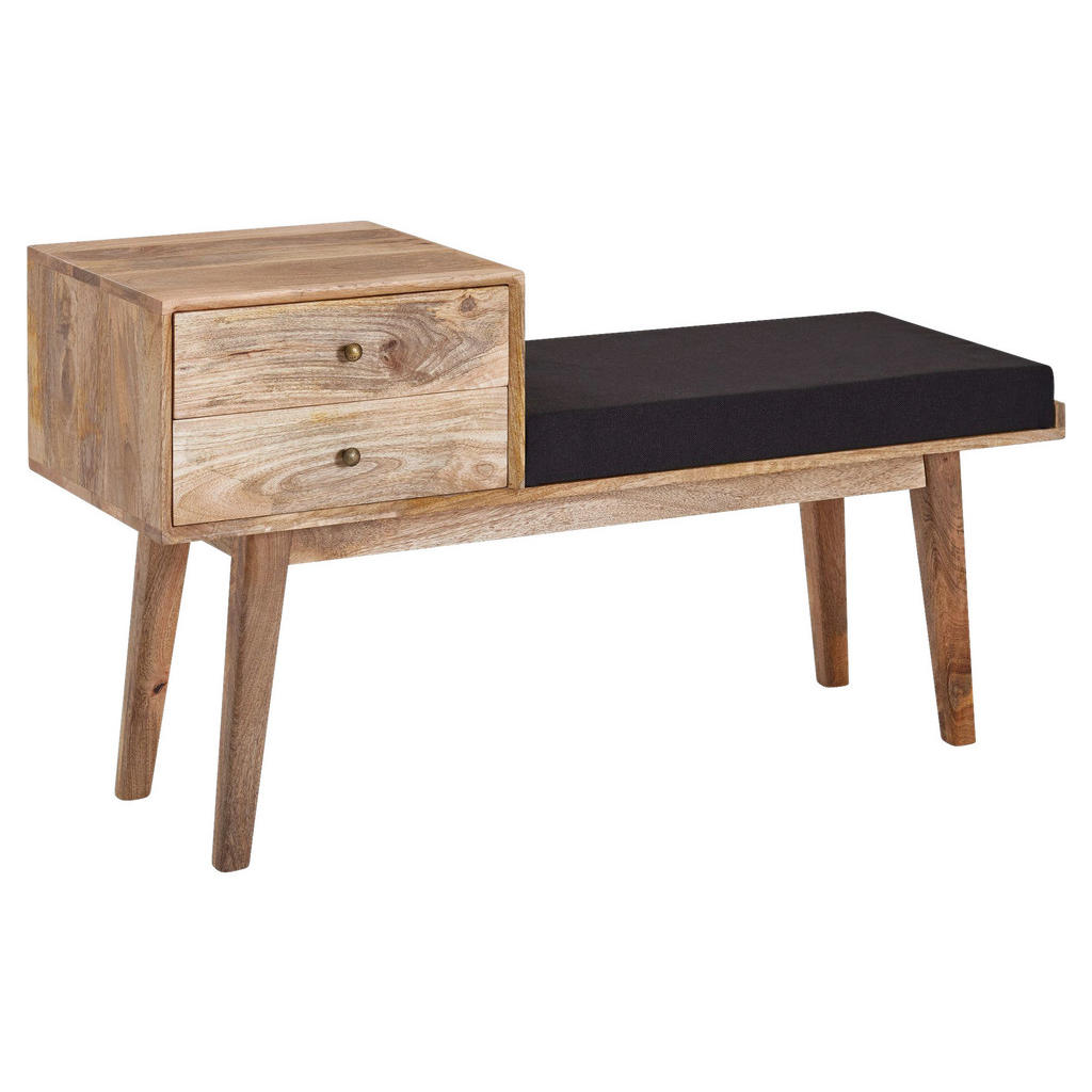 MID.YOU TABURETOVÁ LAVICE, černá, mangové dřevo, 120/65/40 cm