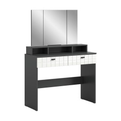 MID.YOU TOALETNÍ STOLEK, antracitová, barvy stříbra, vysoce lesklá bílá, 100/142/42 cm