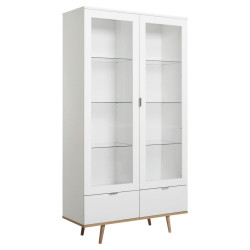 MID.YOU VITRÍNA, bílá, barvy dubu, 100/185/40 cm