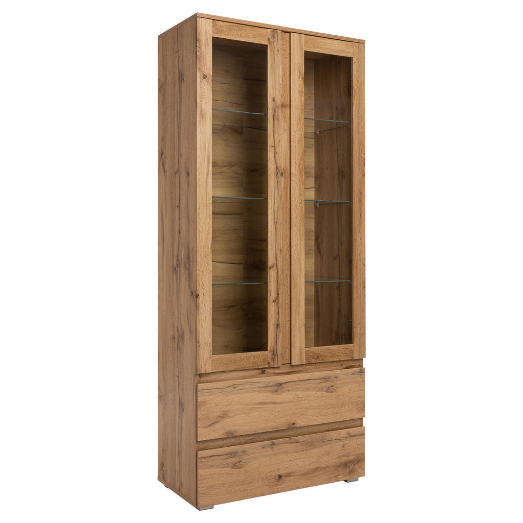 MID.YOU VITRÍNA, barvy dubu, 80/191/40 cm