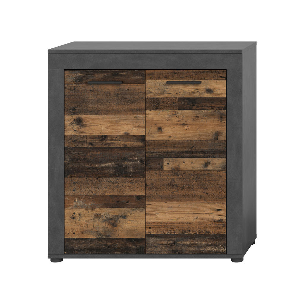 MID.YOU VYSOKÁ KOMODA, antracitová, přírodní barvy, 80/88/35 cm