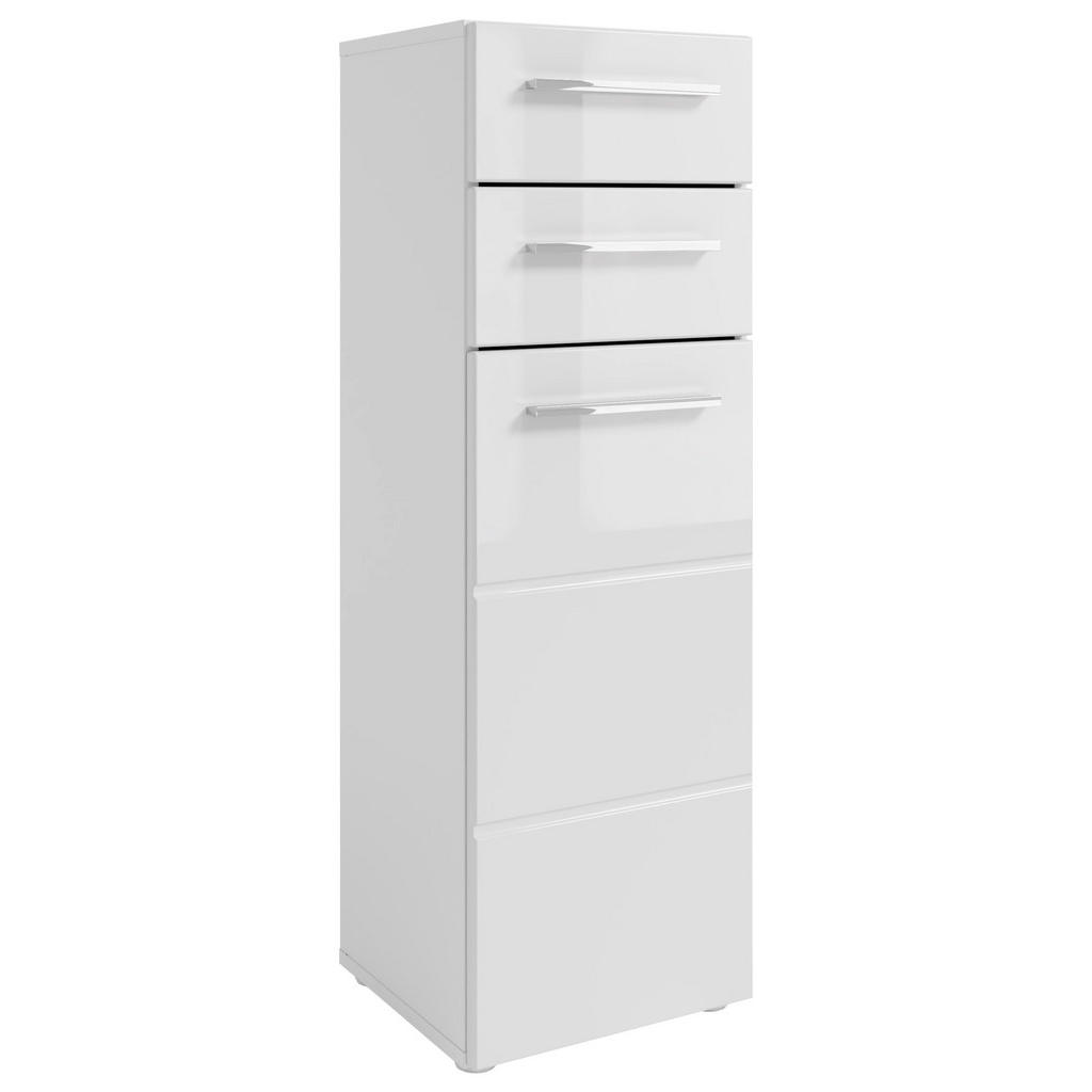 MID.YOU VYSOKÁ KOMODA, bílá, vysoce lesklá bílá, 34/104/31 cm