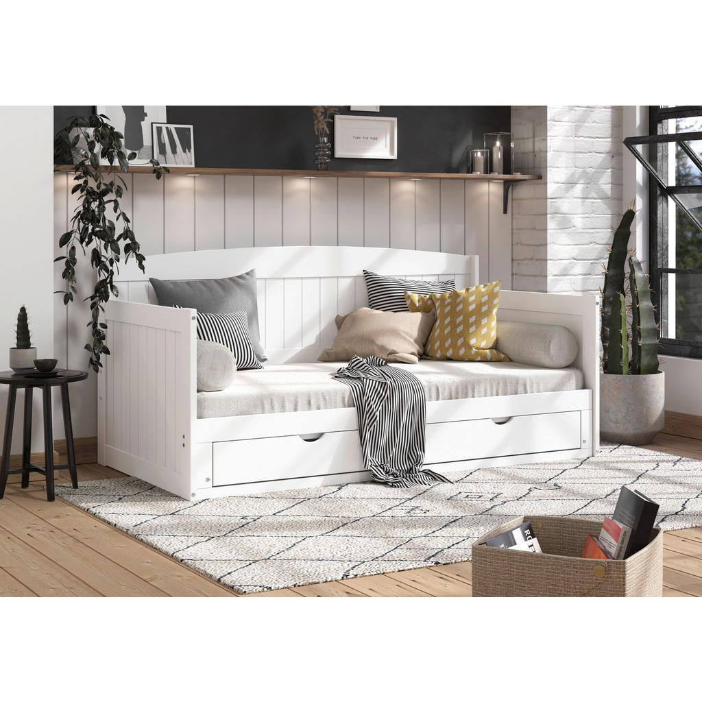 MID.YOU VÝSUVNÁ POSTEL, 90-180/200 cm, bílá