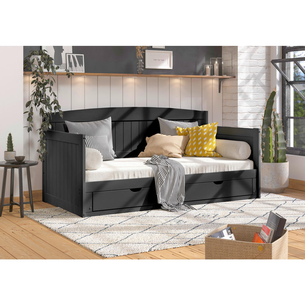 MID.YOU VÝSUVNÁ POSTEL, 90/200 cm, černá