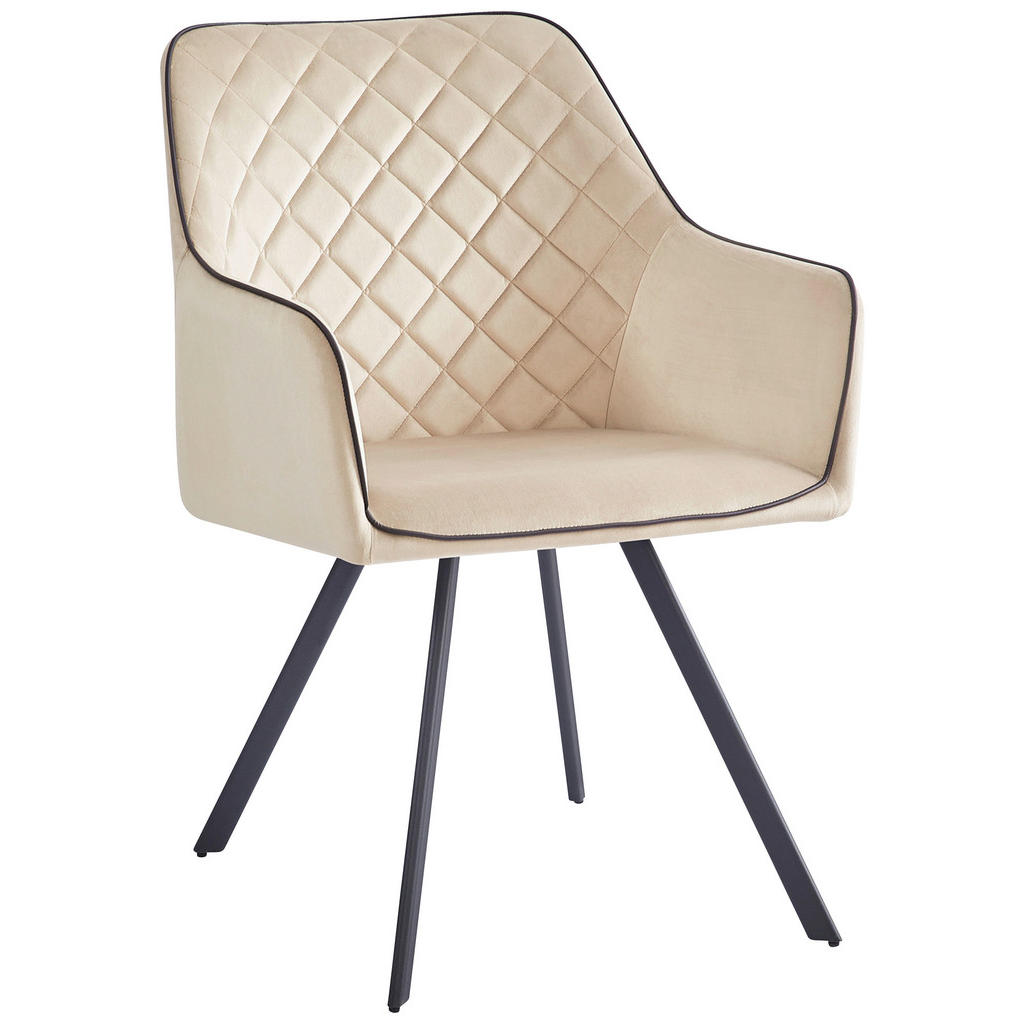 MID.YOU ŽIDLE S PODRUČKAMI, samet, béžová