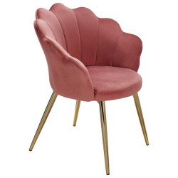 MID.YOU ŽIDLE S PODRUČKAMI, samet, růžová