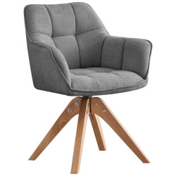 MID.YOU ŽIDLE S PODRUČKAMI, splétaný textil, šedá