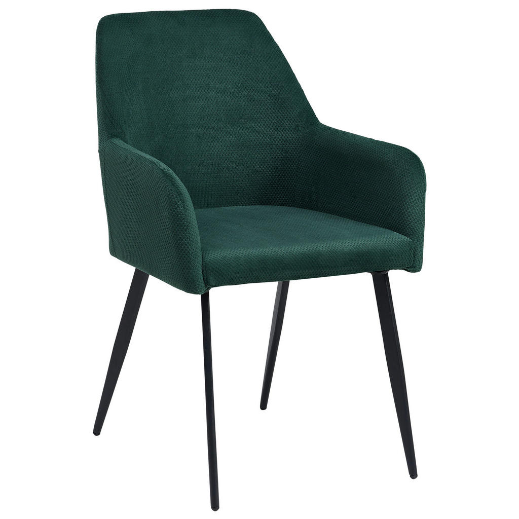 MID.YOU ŽIDLE S PODRUČKAMI, železo, tkaná látka, černá, zelená