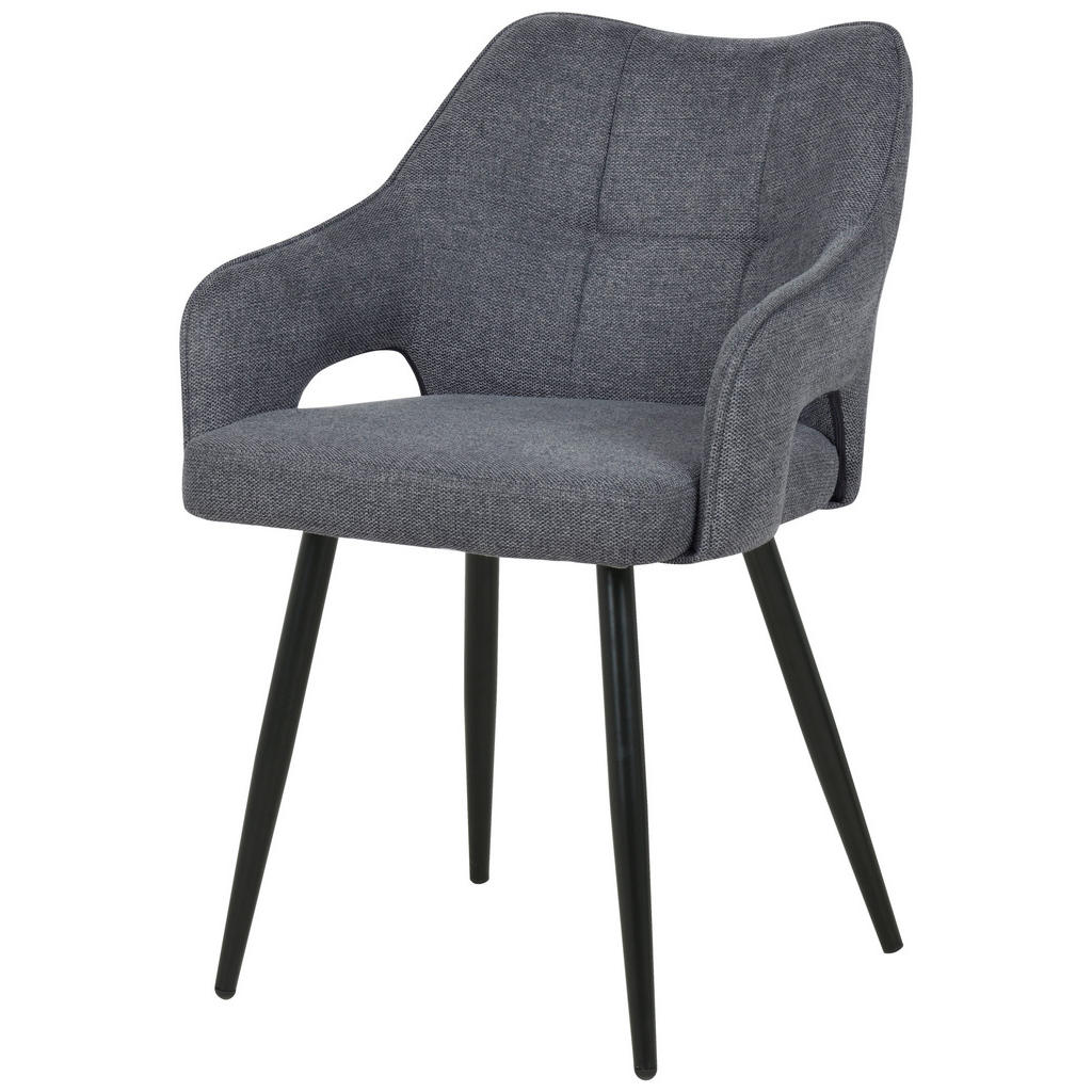 MID.YOU ŽIDLE S PODRUČKAMI, železo, tkaná látka, šedá