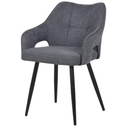 MID.YOU ŽIDLE S PODRUČKAMI, železo, tkaná látka, šedá