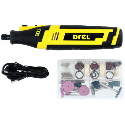 Mini 8V akumulátorová bruska kufřík a 60 ks příslušenství