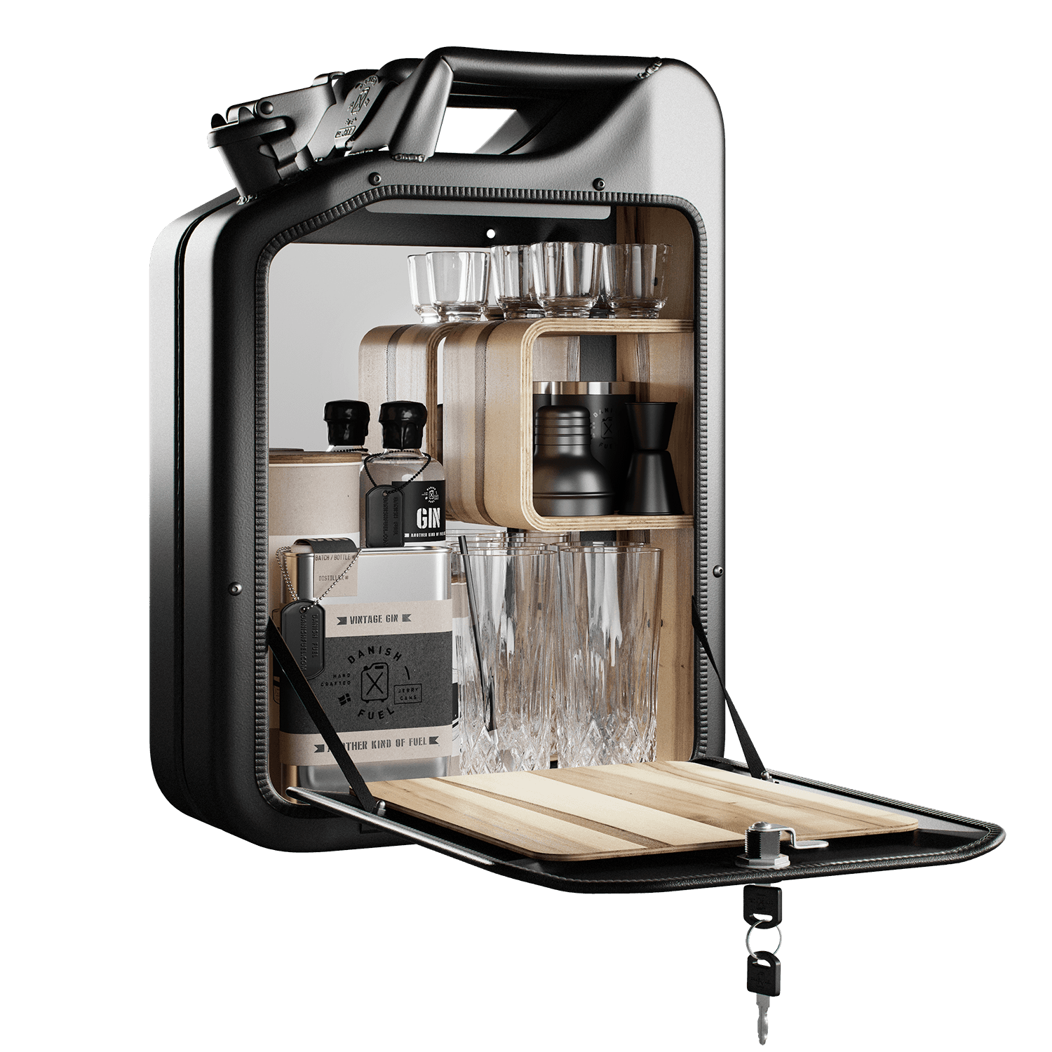 Minibar / kanistr - Bar Cabinet, Nano Black, 6 variant - Danish Fuel Varianta: Red Gum