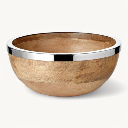 Miska Grace (Ø 20 cm), mangové dřevo s okrajem z nerezové oceli - EDZARD