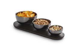 Misky Trio s dřevěným tácem - Philippi