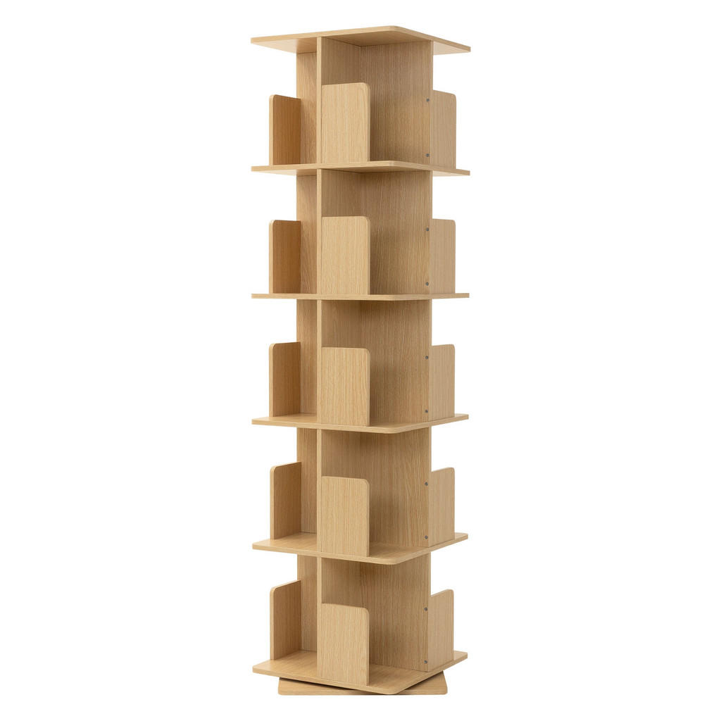 ML-DESIGN DĚTSKÁ KNIHOVNA s 5 policemi, dub, 40x155x40 cm, otočná o 360 stupňů
