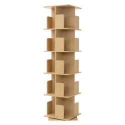ML-DESIGN DĚTSKÁ KNIHOVNA s 5 policemi, dub, 40x155x40 cm, otočná o 360 stupňů