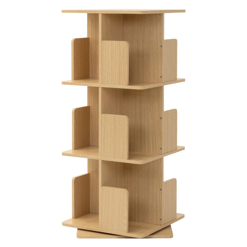 ML-DESIGN DĚTSKÁ KNIHOVNA se 3 policemi, dub, 40 x 94 x 40 cm, otočná o 360 stupňů