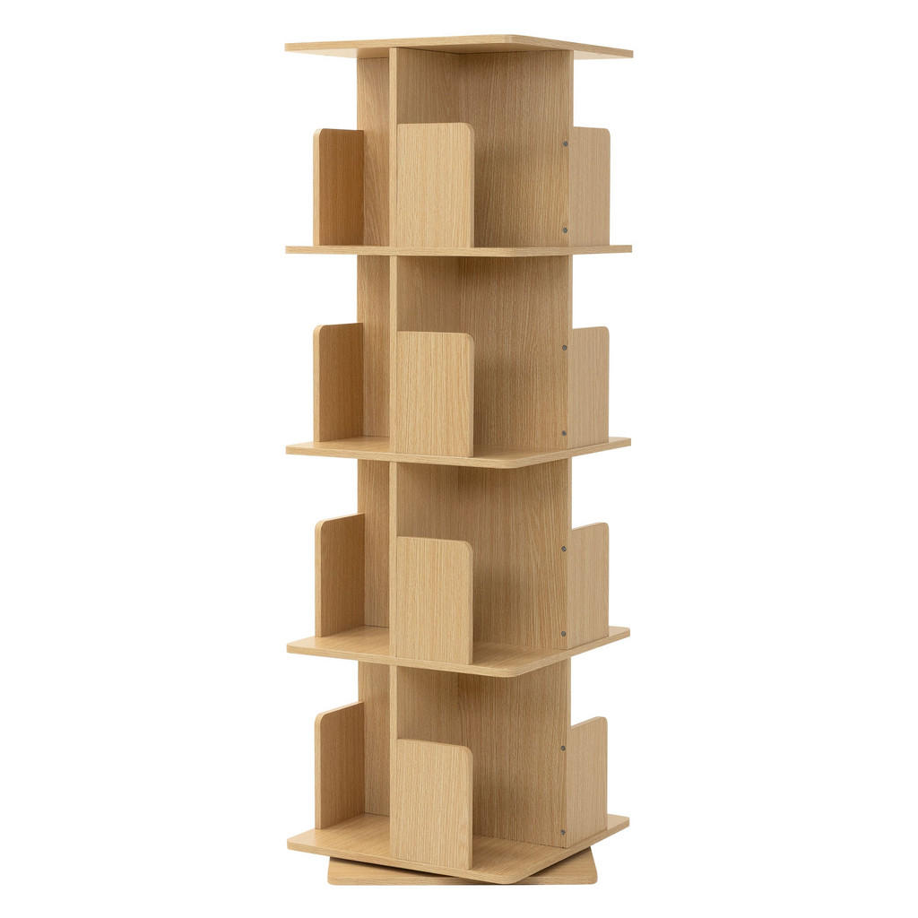 ML-DESIGN DĚTSKÁ KNIHOVNA se 4 policemi, dub, 40 x 124,5 x 40 cm, otočná o 360 stupňů