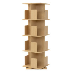 ML-DESIGN DĚTSKÁ KNIHOVNA se 4 policemi, dub, 40 x 124,5 x 40 cm, otočná o 360 stupňů