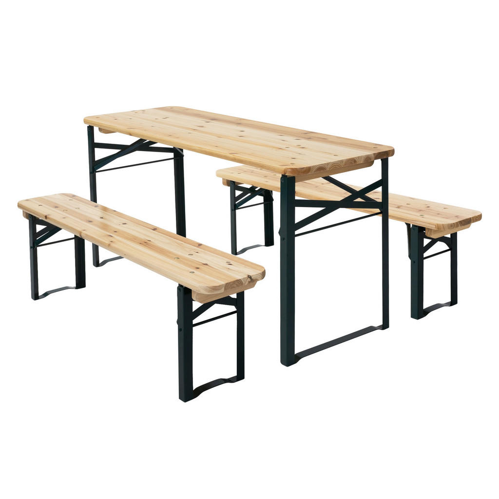 ML-DESIGN DĚTSKÁ SEDACÍ SADA OUTDOOR s ocelovým rámem, borovicové dřevo, hnědá