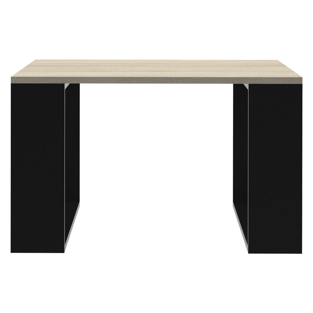 ML-DESIGN KONZOLOVÝ STOLEK 65 x 65 x 40 cm v dubovém vzhledu – černý s nohami ve tvaru lyží