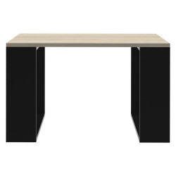 ML-DESIGN KONZOLOVÝ STOLEK 65 x 65 x 40 cm v dubovém vzhledu – černý s nohami ve tvaru lyží