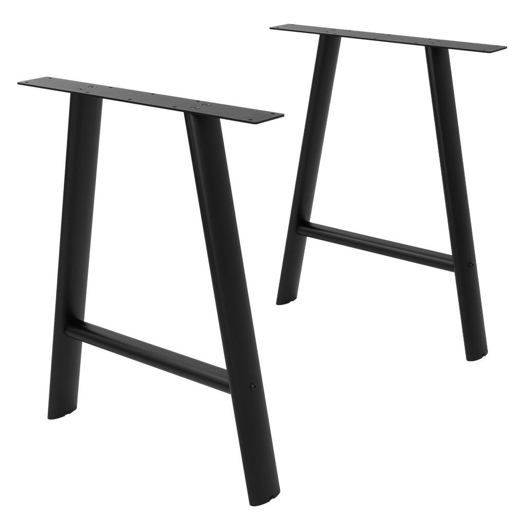 ML-DESIGN NOHY STOLU kovové černé, sada 2 ks, 60 x 72 cm, oválný podstavec ve tvaru písmene A z oceli