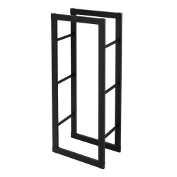 ML-DESIGN POLIČKA NA DŘEVO DO KRBU 40 x 100 x 25 cm, obdélníková, černá, z oceli